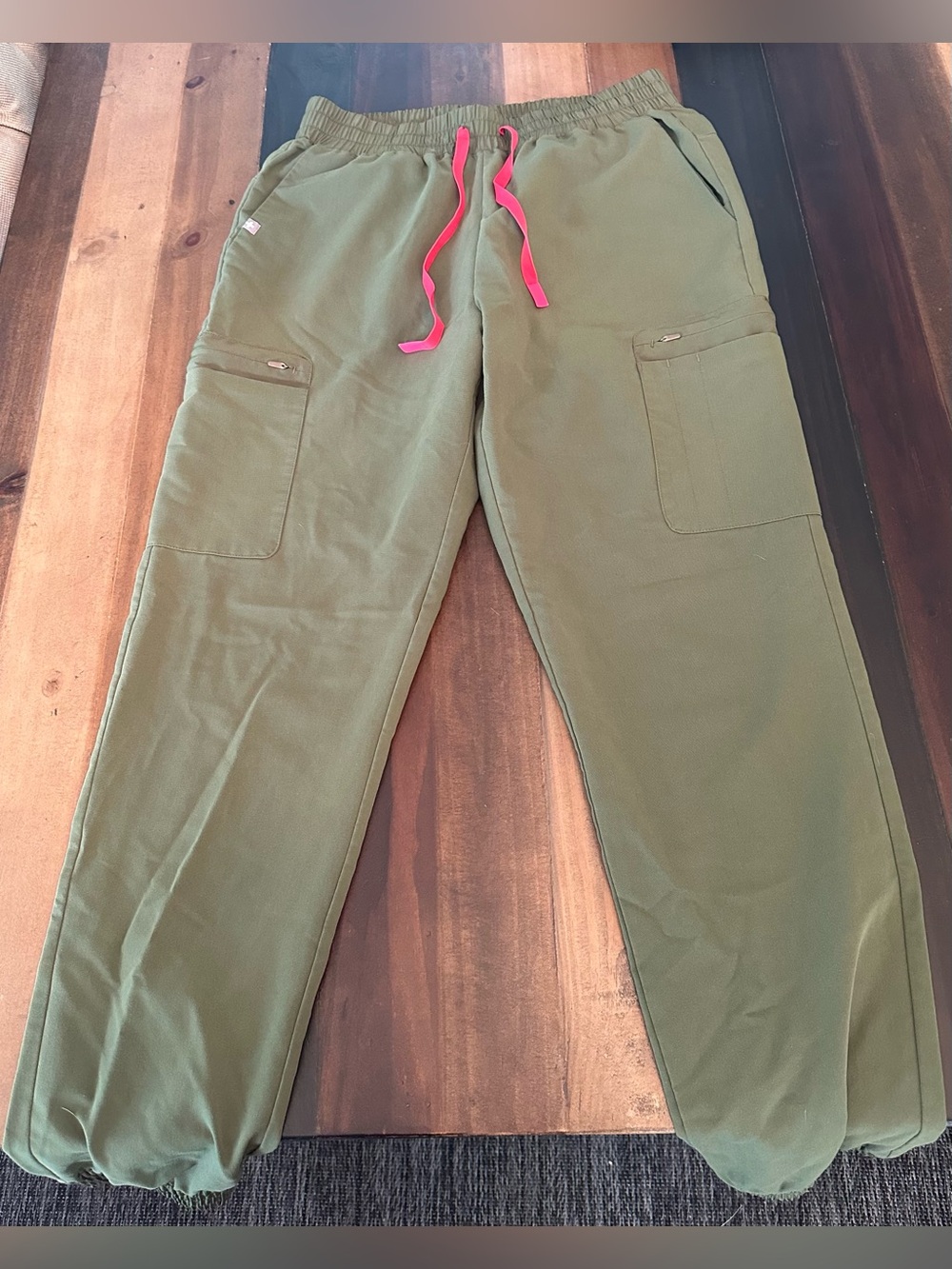 Figs Olive Green Jogger Pants with Drawstring